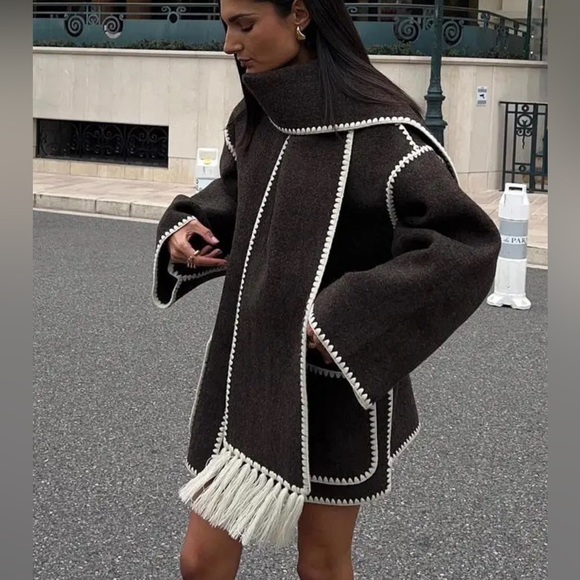 Toteme Scarf Jacket in chocolate melange - Picture 1 of 4